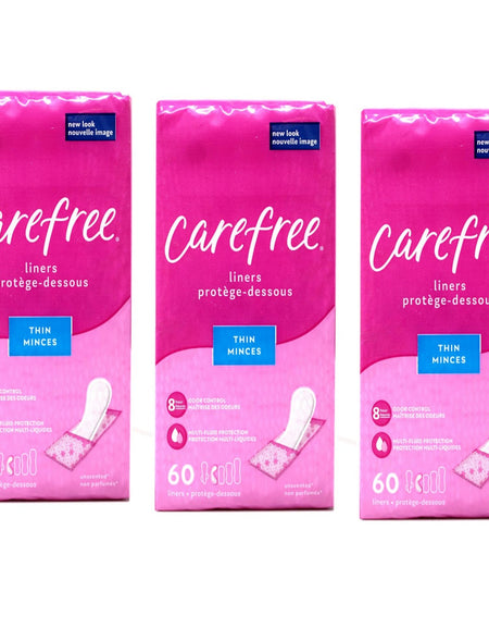 Carefree Pantiliners Thin To Go Unscented (60 ct, 3-pack)