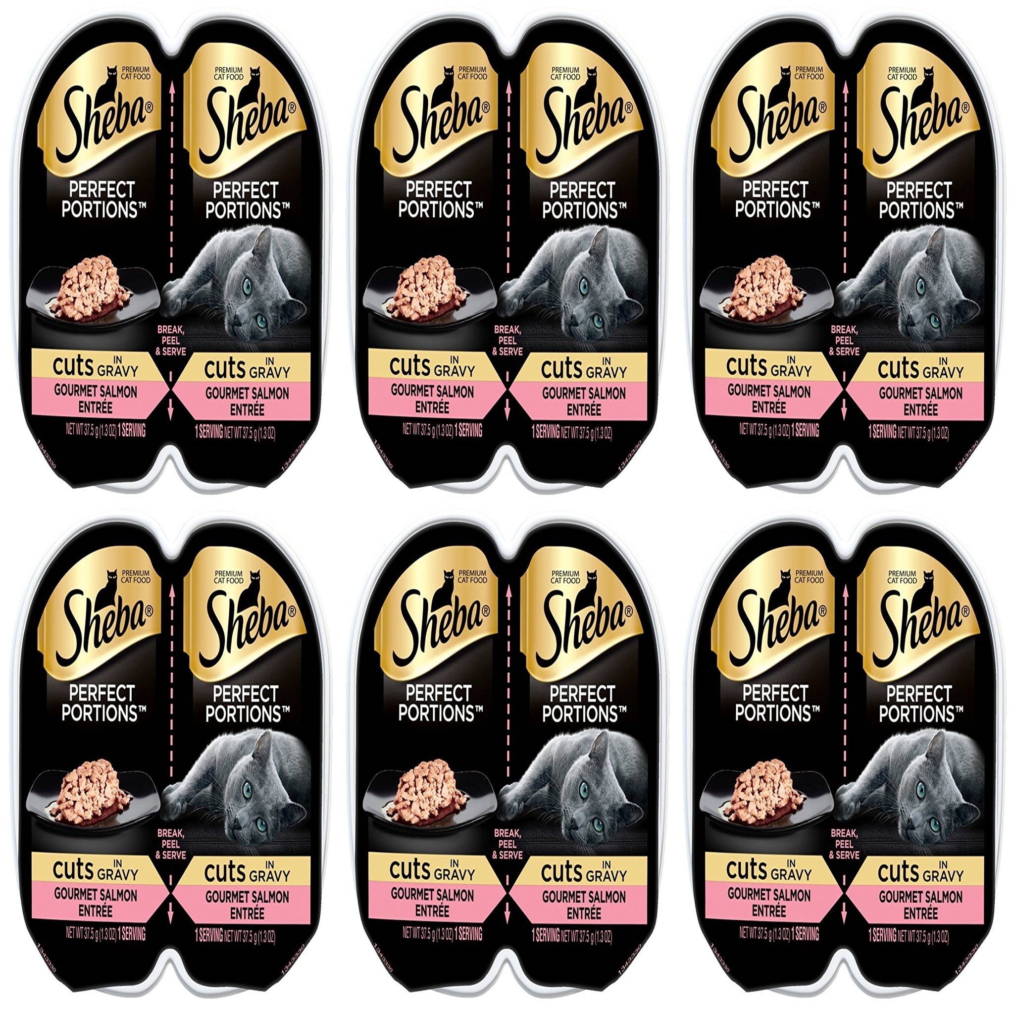 Sheba Perfect Portions Cat Food Salmon Cuts in Gravy (2.6 oz, 6 Pack)