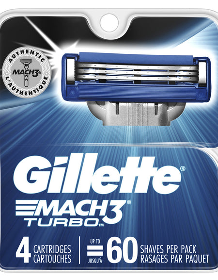 Gillette Mach3 Turbo Razor Cartridges (4 Count)