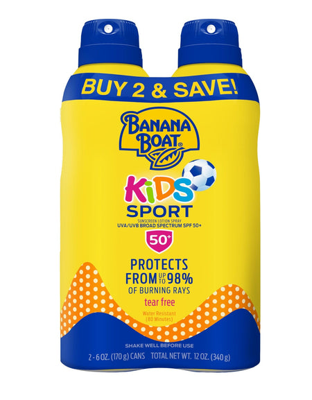 Banana Boat Kids Sunscreen Spray SPF 50 (6 oz, 2 Pack)