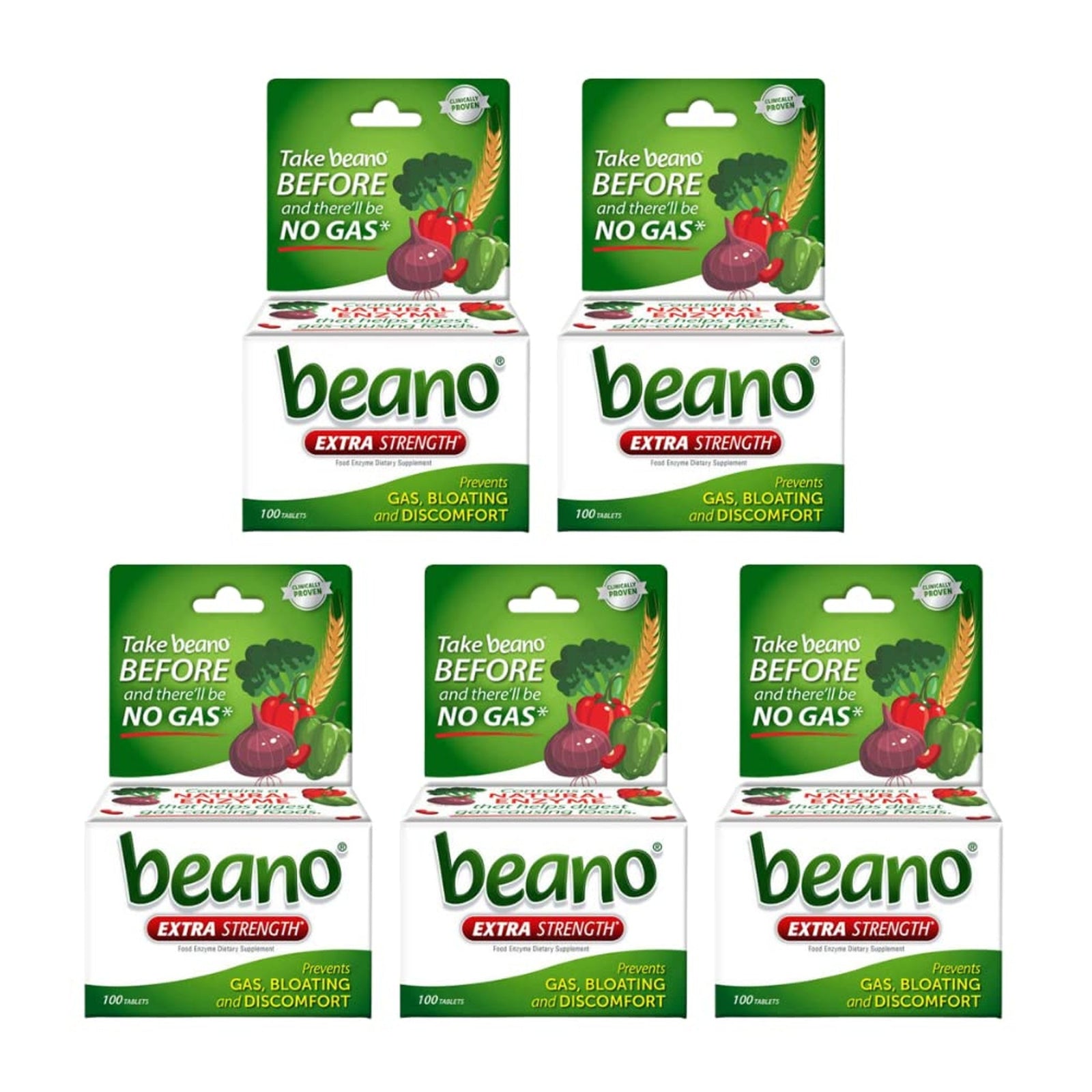 Beano Tablets (100 Count, 5 Pack)