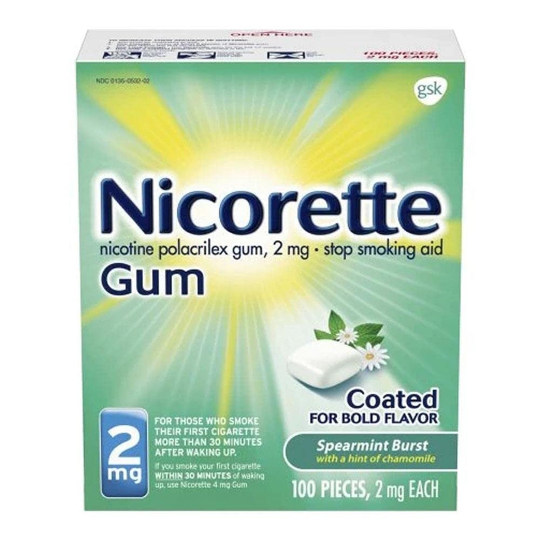 Nicorette Gum Spearmint Burst 2mg (100 Count)