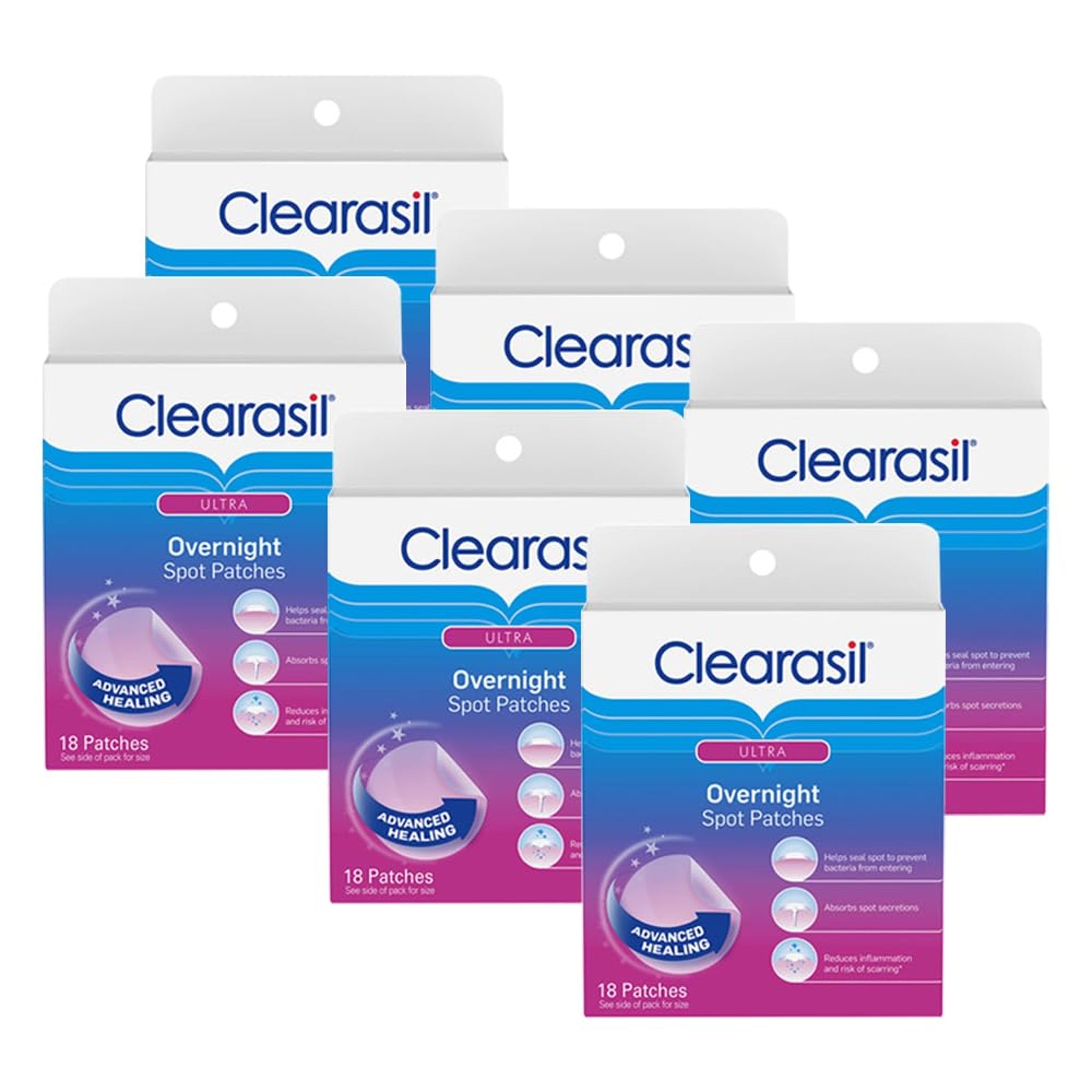 Clearasil Overnight Spot Pimple Patches (18 Count, 6 Pack)