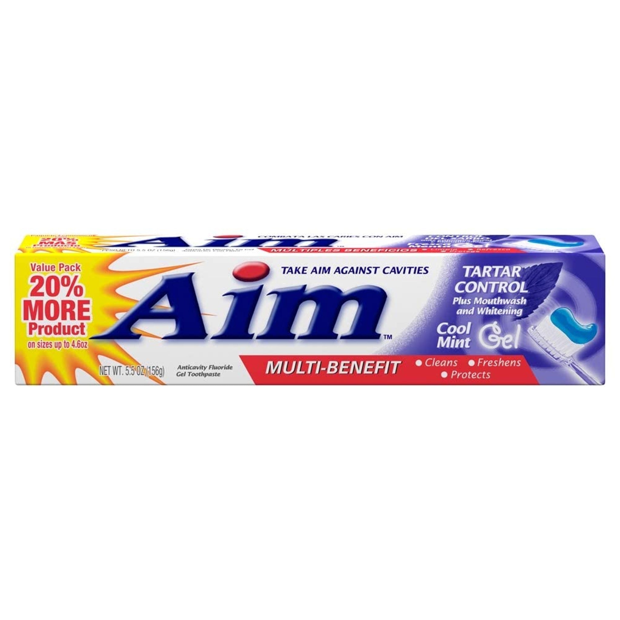 Aim Tartar Control Toothpaste Gel (5.5 oz, 5 Pack)