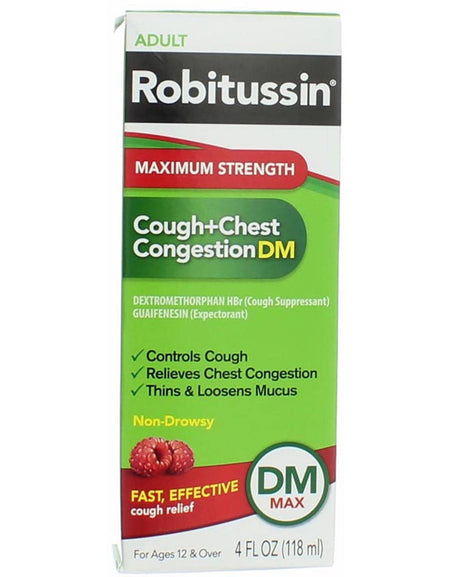 Robitussin Cough+Chest Congestion DM Liquid (4 oz, 5 Pack)