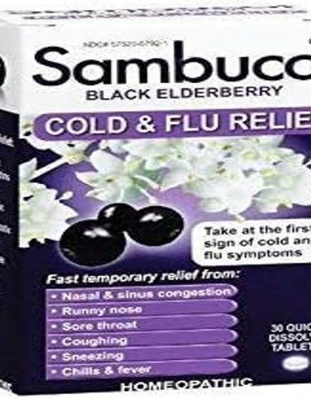 Sambucol Cold and Flu Relief Tablets (30 Count, 3 Pack)