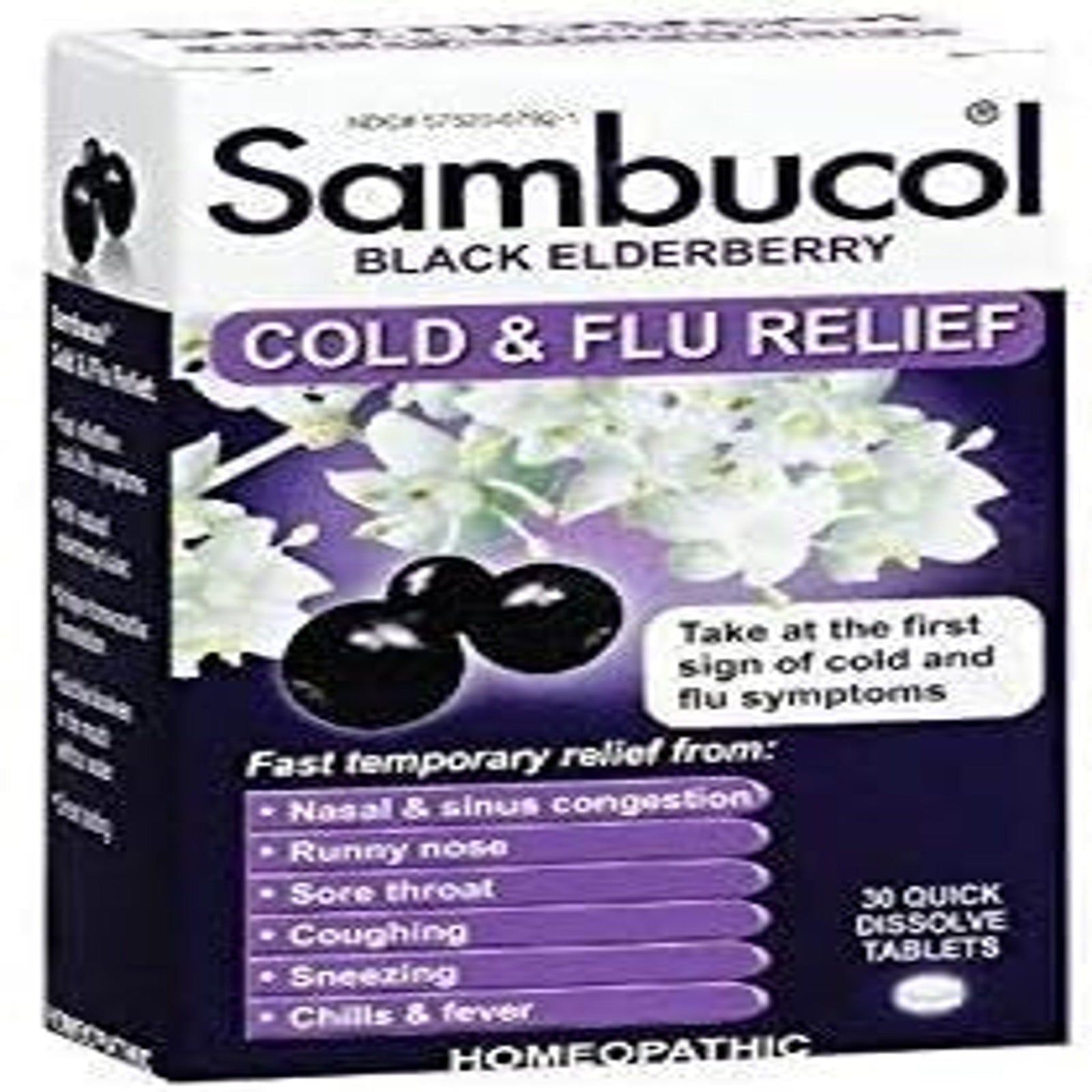 Sambucol Cold and Flu Relief Tablets (30 Count, 3 Pack)