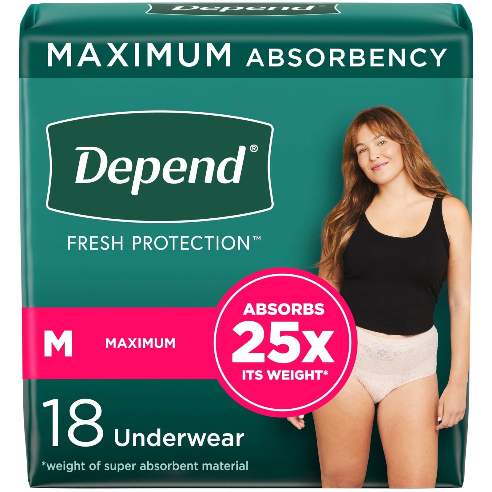 Depend Fresh Protection Underwear for Women Medium (18 Count)