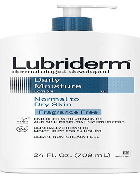 Lubriderm Daily Moisture Lotion Fragrance-Free (24 oz, 3 Pack)