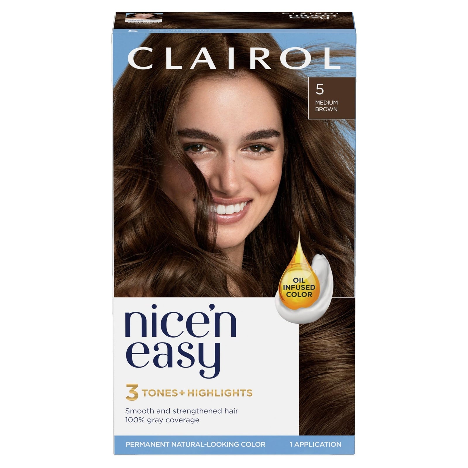 Clairol Nice'n Easy Hair Dye Medium Brown (1 Pack)