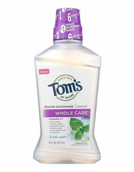 Tom's of Maine Whole Care Mouthwash Fresh Mint (16 oz)