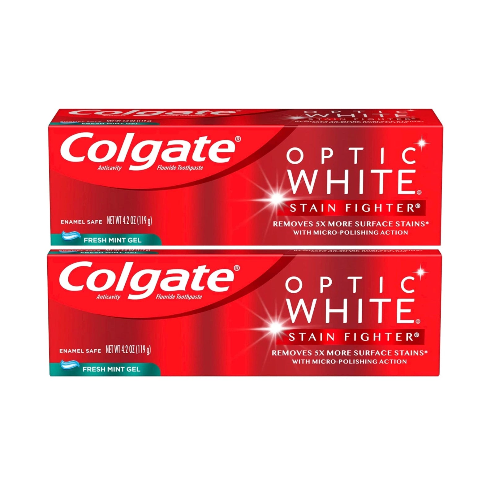 Colgate Optic White Stain Fighter (4.2 oz, 2 Pack)