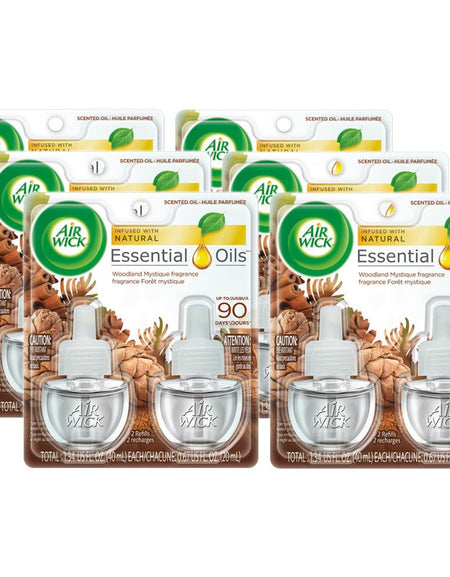 Air Wick Scented Oil Refills Woodland Mystique (12 Count, 6 Pack)