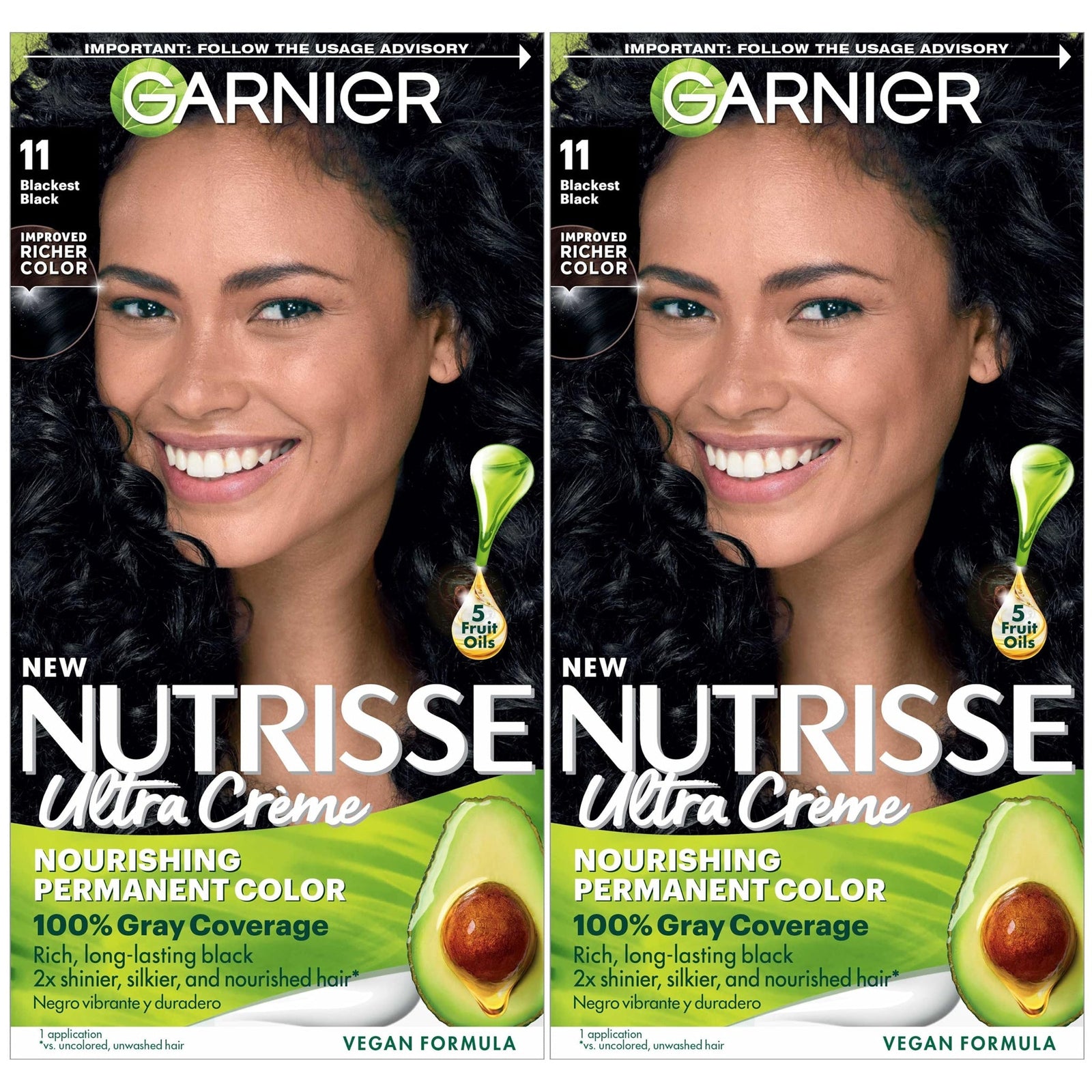 Garnier Nutrisse Hair Color Blackest Black (2 ct)