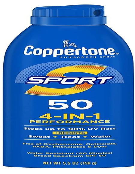 Coppertone Sport SPF 50 Sunscreen Spray (5.5 oz, 6-pack)