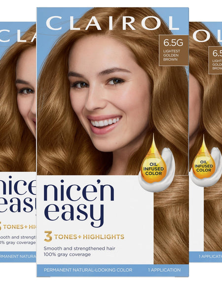 Clairol Nice’n Easy Lightest Golden Brown Hair Dye (3 ct)