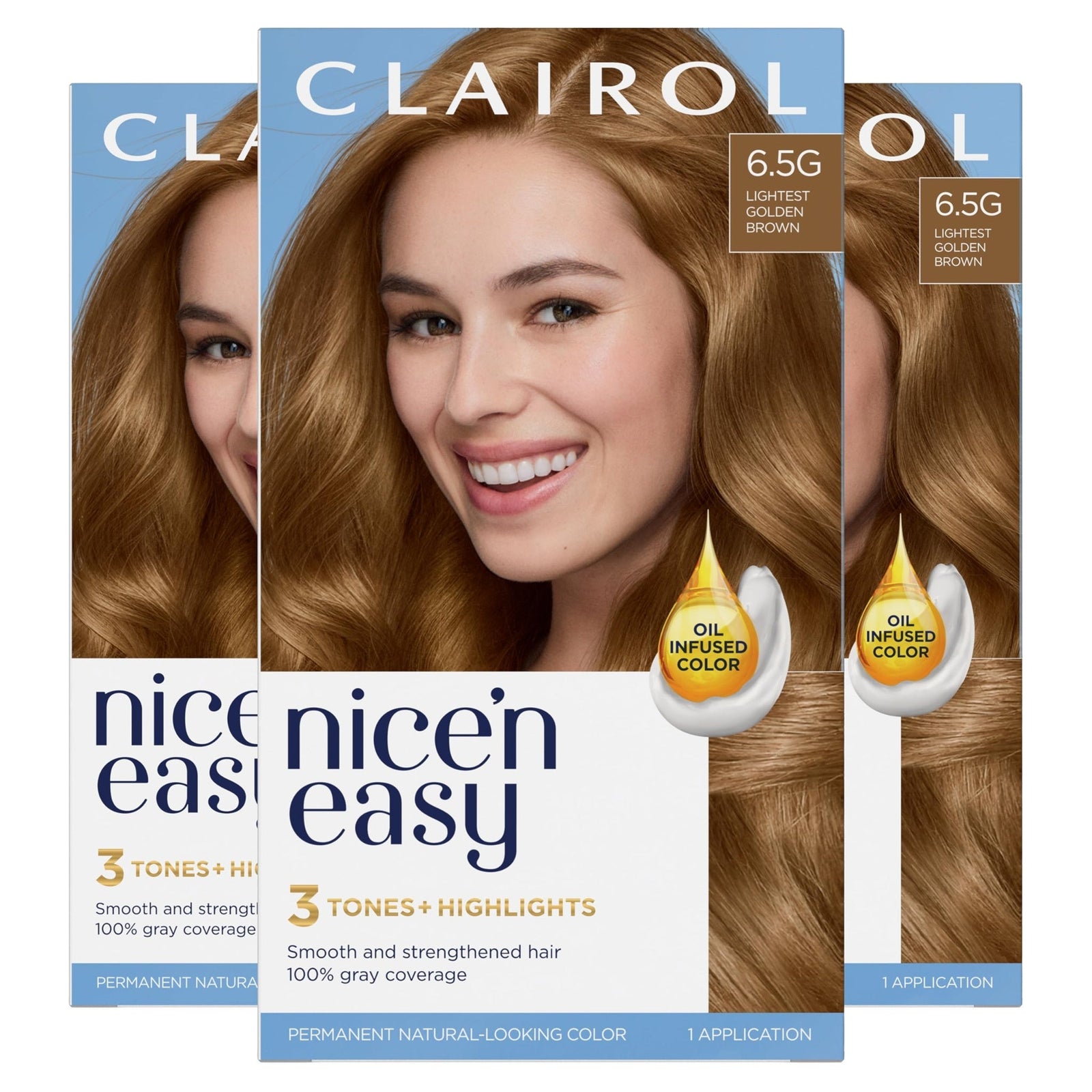 Clairol Nice’n Easy Lightest Golden Brown Hair Dye (3 ct)