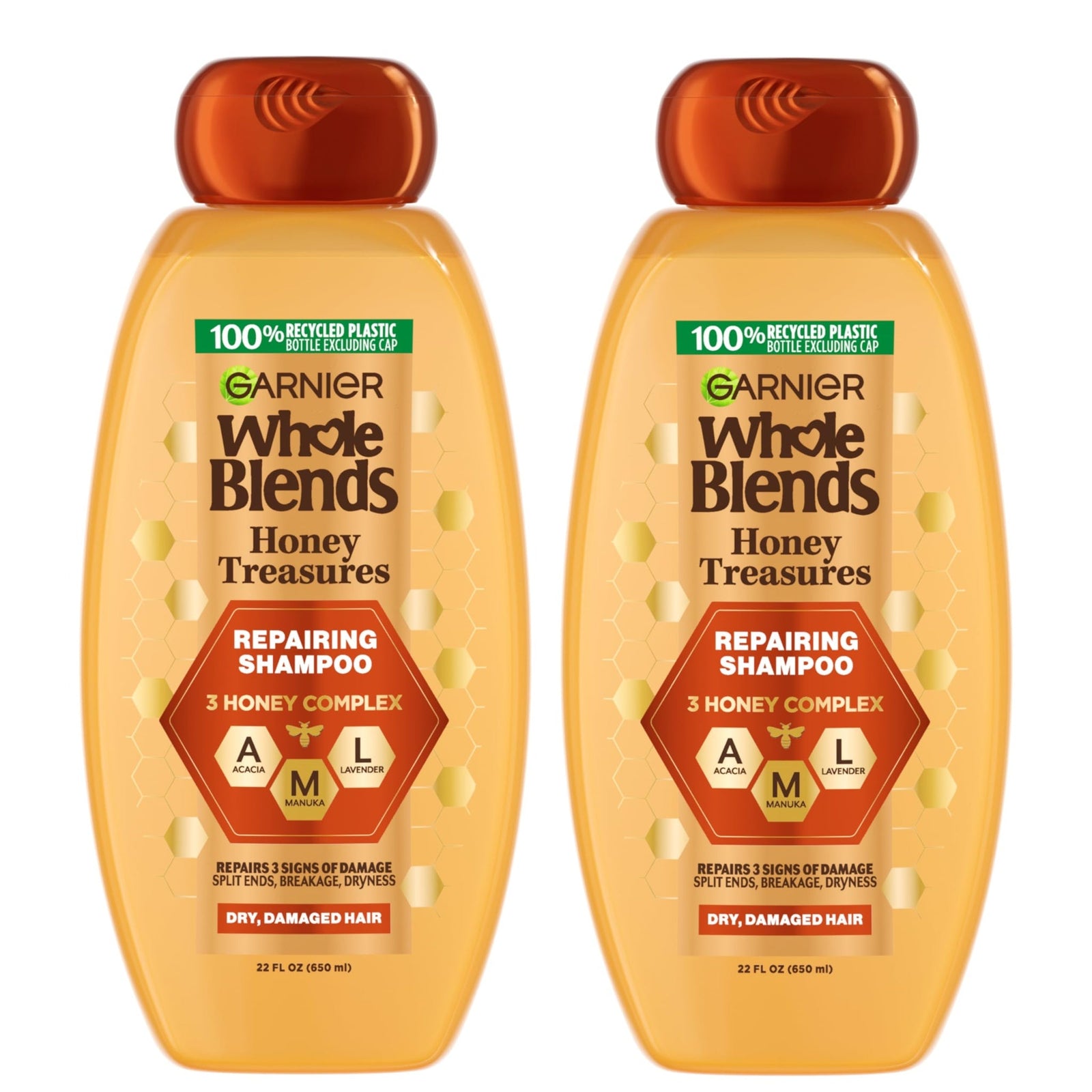 Garnier Whole Blends Honey Treasures Shampoo (22 oz, 2-pack)