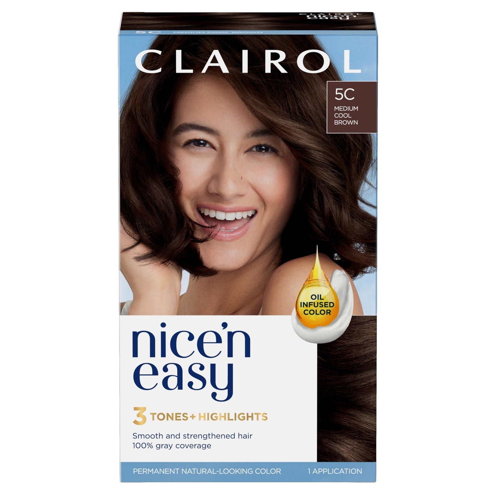 Clairol Nice’n Easy Medium Cool Brown Hair Dye (1 ct)