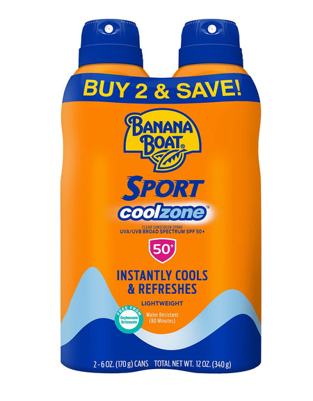 Banana Boat Sport Cool Zone SPF 50 Spray (6 oz, 2-pack)