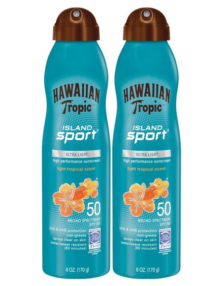Hawaiian Tropic Island Sport SPF 50 Spray (6 oz, 2-pack)