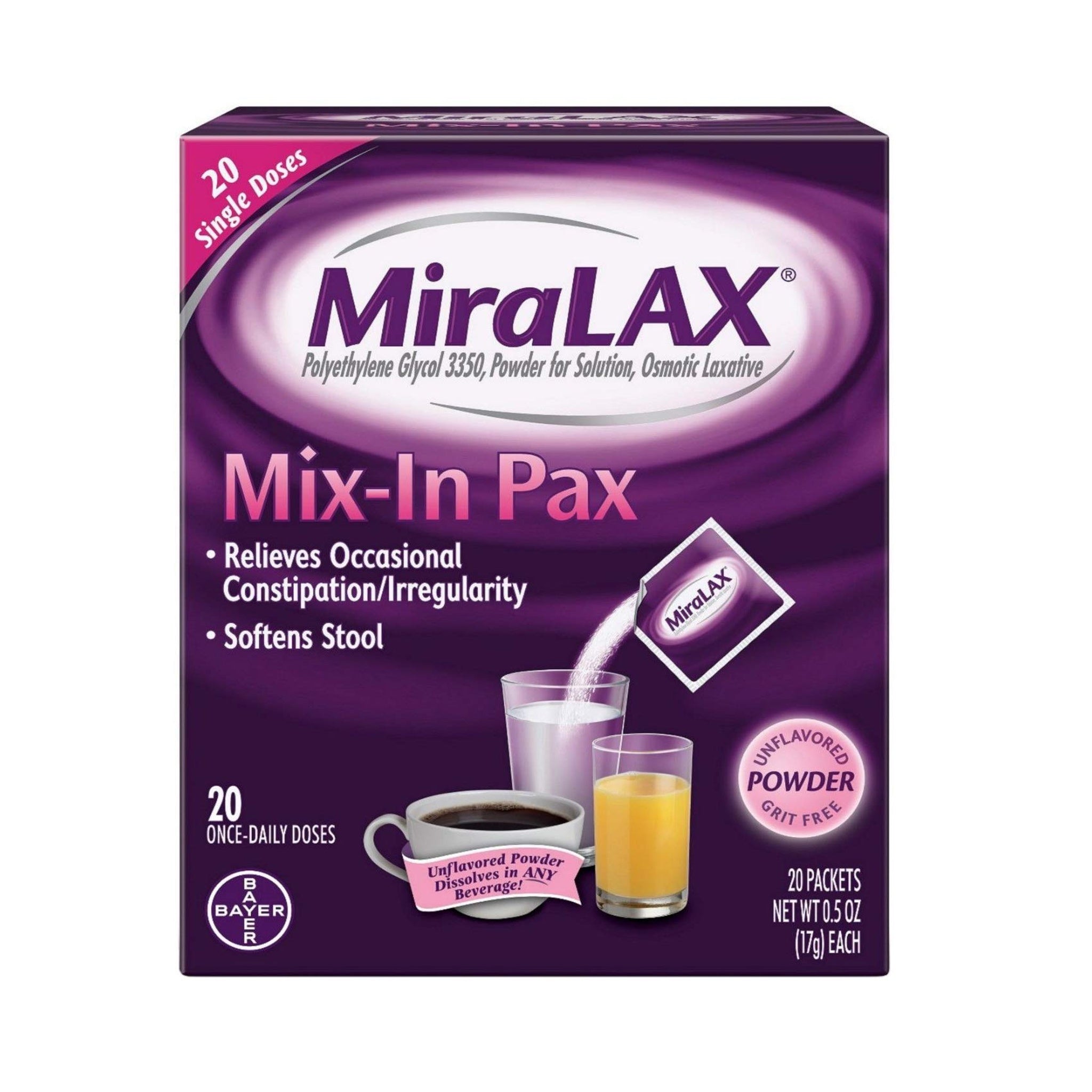 MiraLAX Mix-In Pax (0.59 oz, 20-pack)
