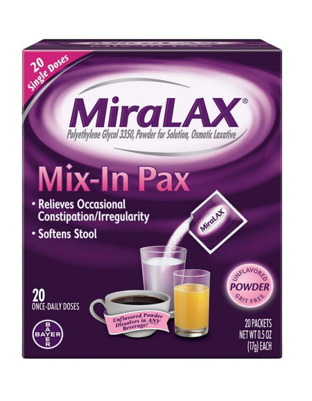MiraLAX Mix-In Pax (0.59 oz, 20-pack)
