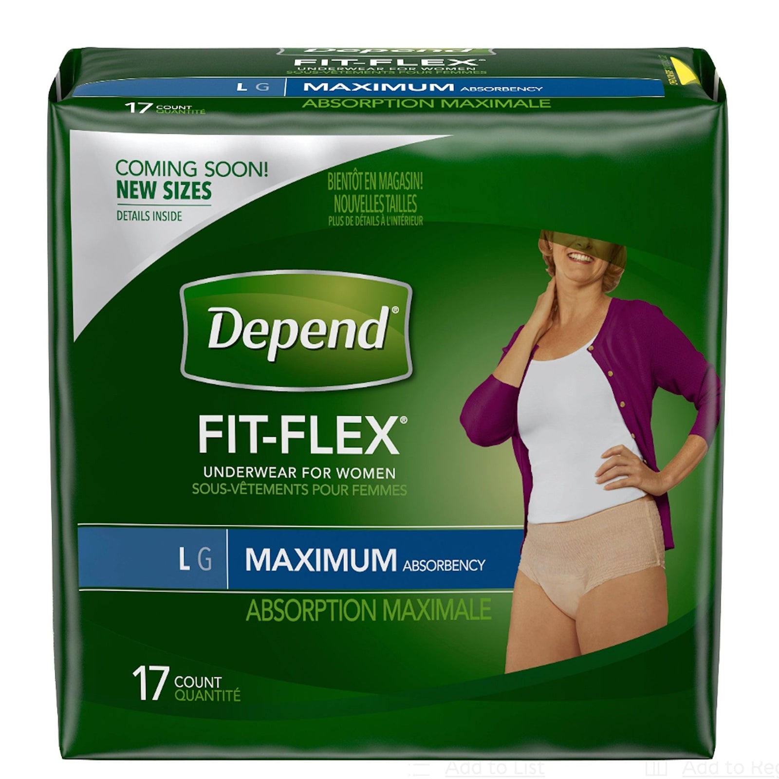 Depend Fit-Flex Maximum Underwear for Women (17 Count)