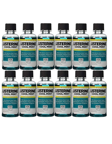 Listerine Cool Mint Mouthwash Travel Size (3.2 oz, 12 Pack)