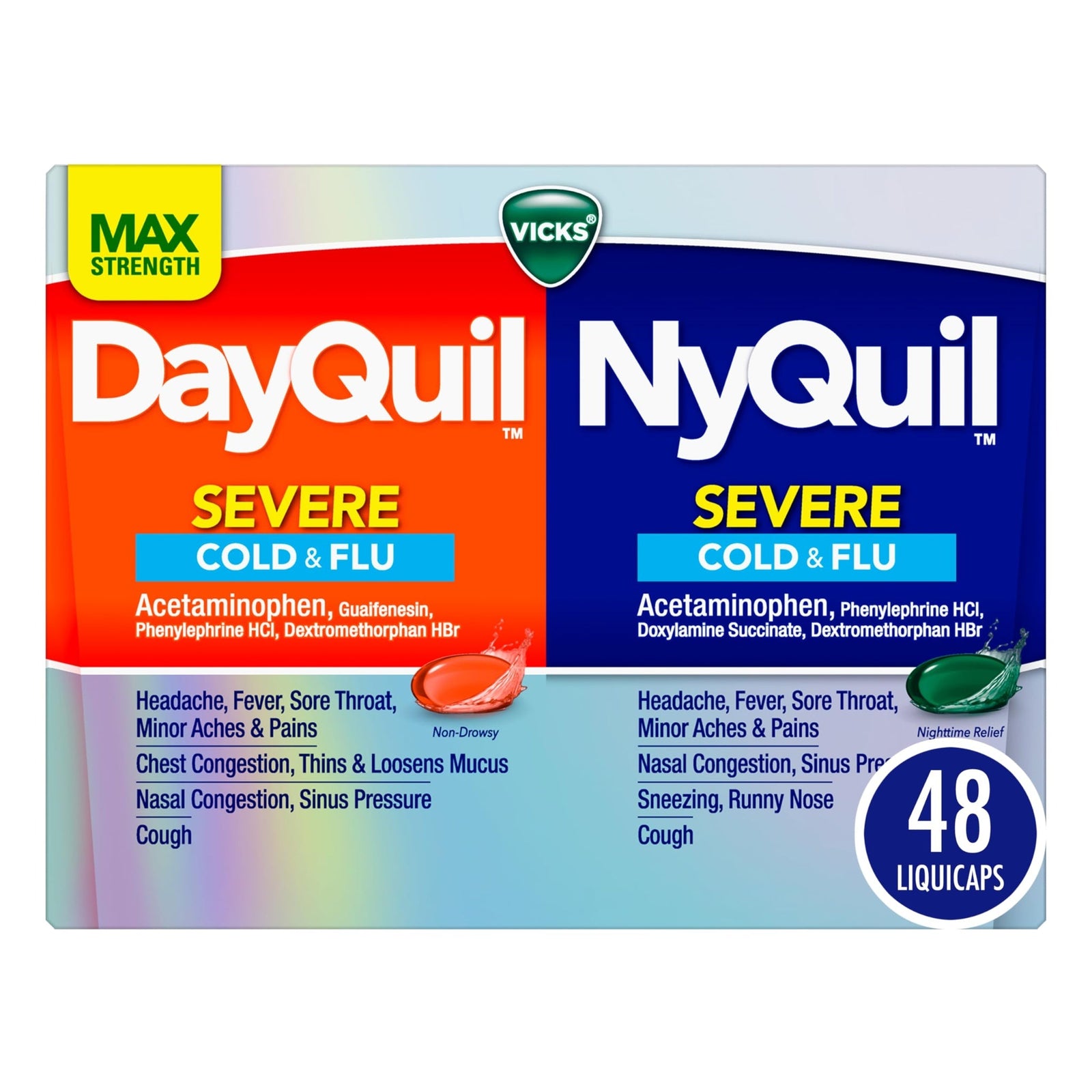 Vicks DayQuil & NyQuil Severe Co-Pack (48 LiquiCaps)