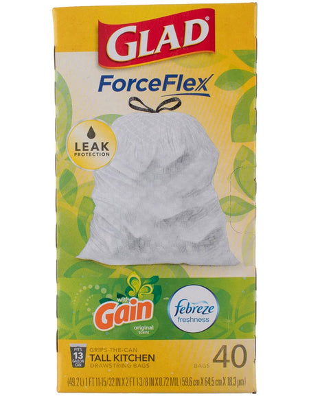 Gain Glad Drawstring Trash Bags (13 gal, 40 Count)