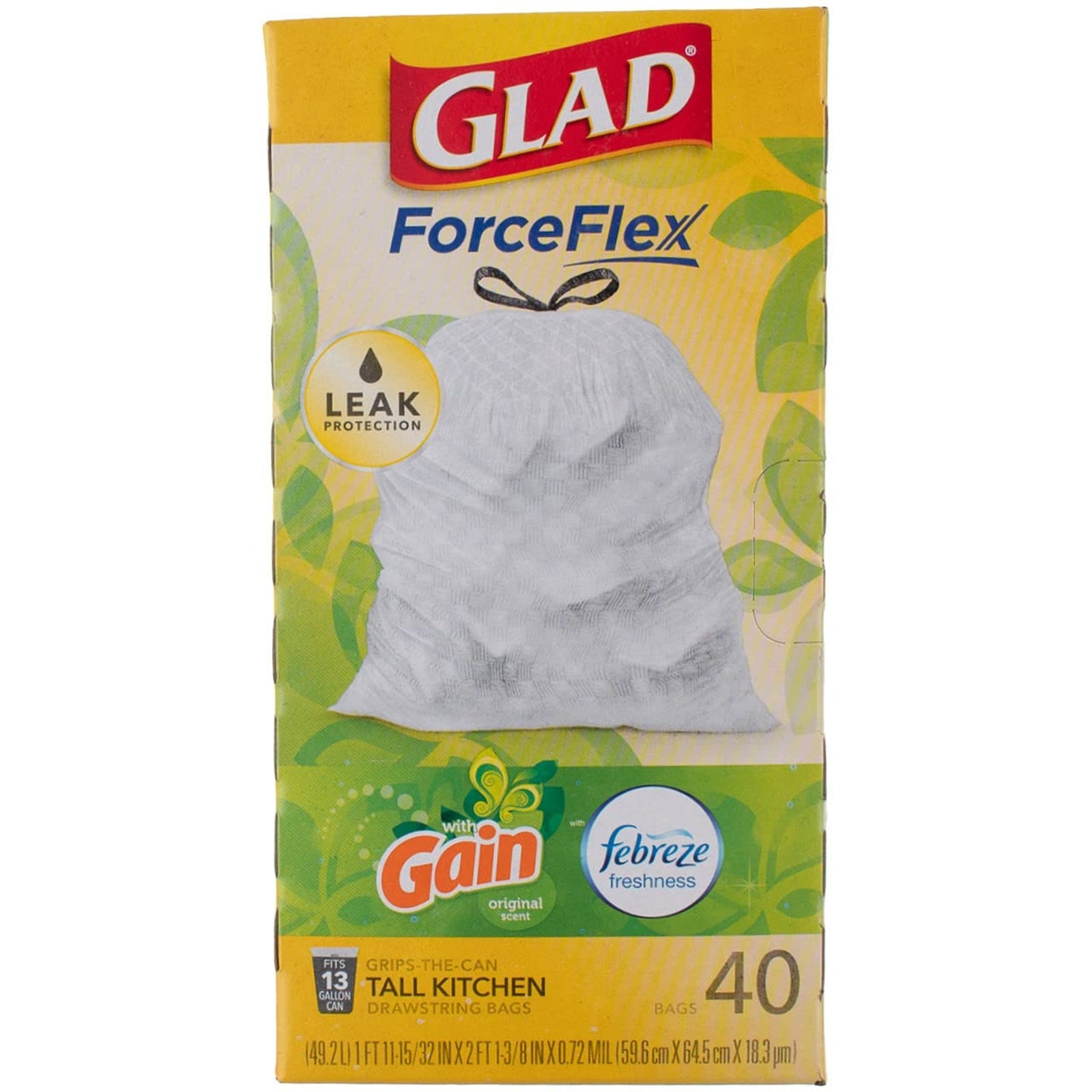 Gain Glad Drawstring Trash Bags (13 gal, 40 Count)