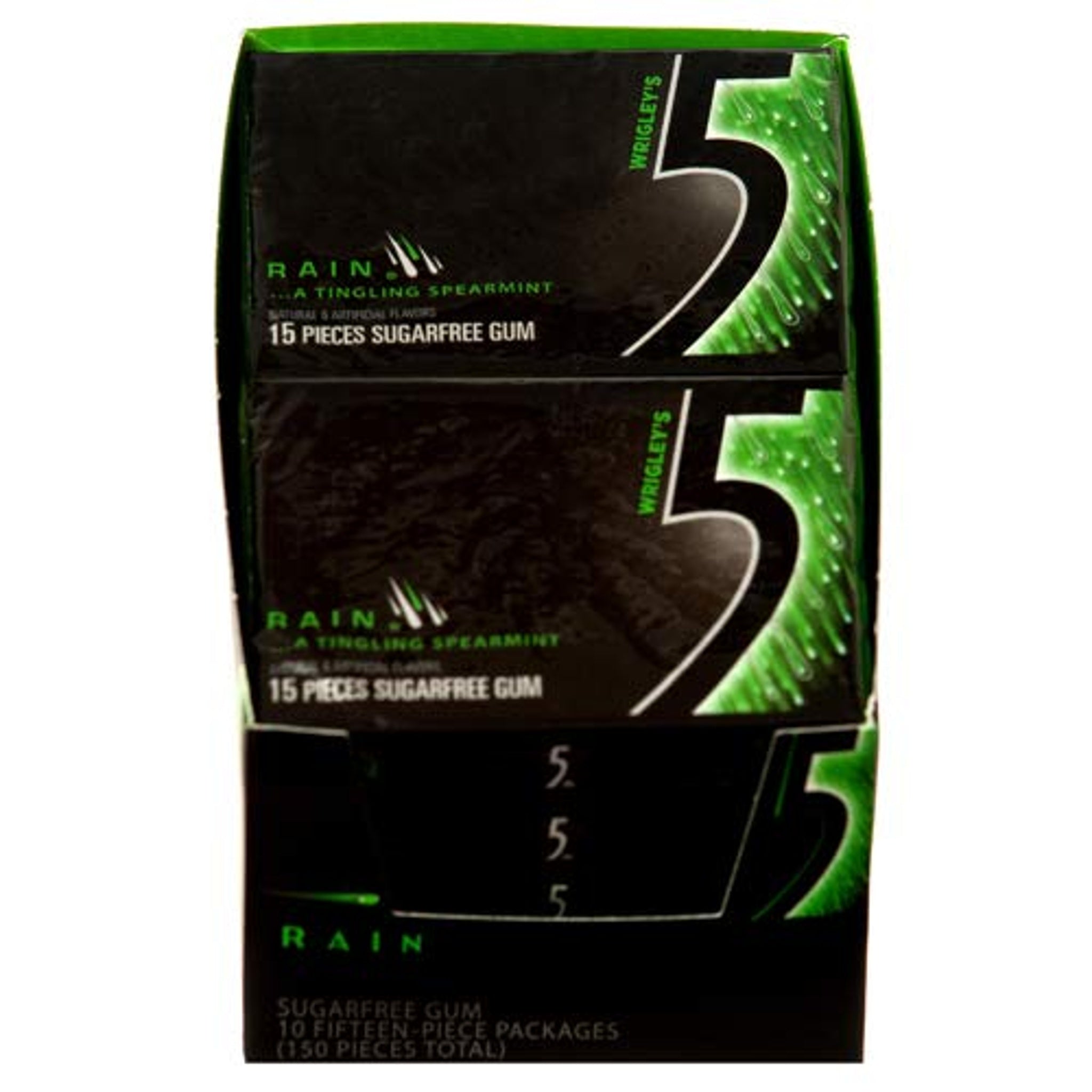 5 Gum Rain (15 Sticks, 10 Pack)