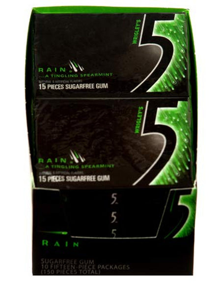 5 Gum Rain (15 Sticks, 10 Pack)