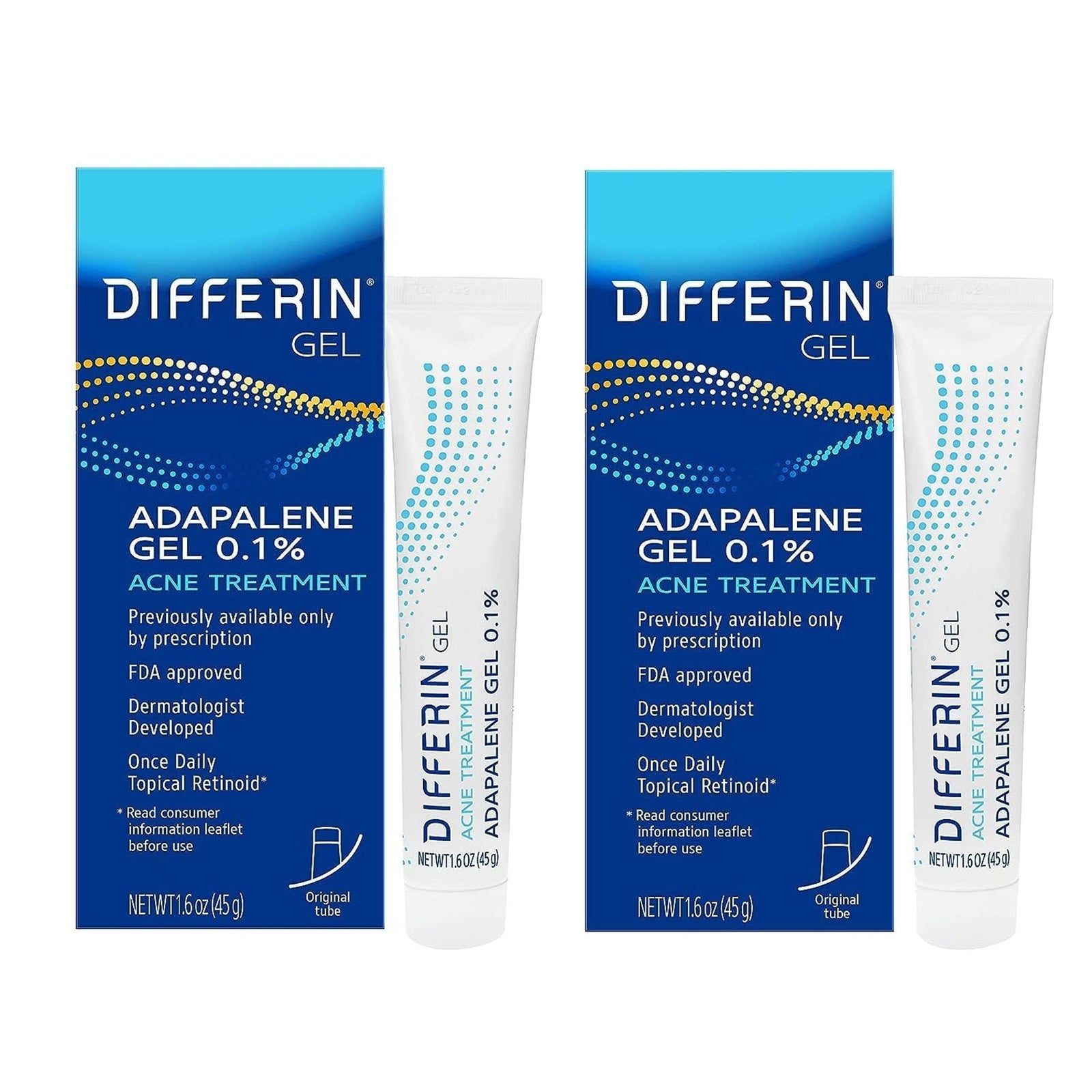 Differin Acne Treatment Gel (45g, 2-pack)