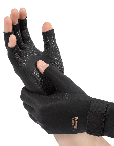 Copper Fit Compression Gloves Black (S/M)