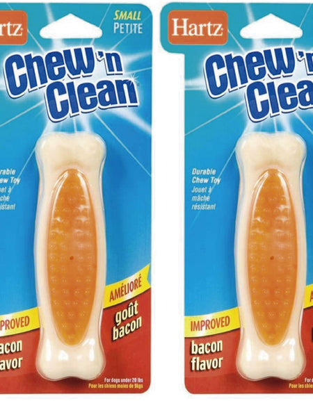 Hartz Chew’n Clean Tuff Bone Bacon Toy (2-pack)