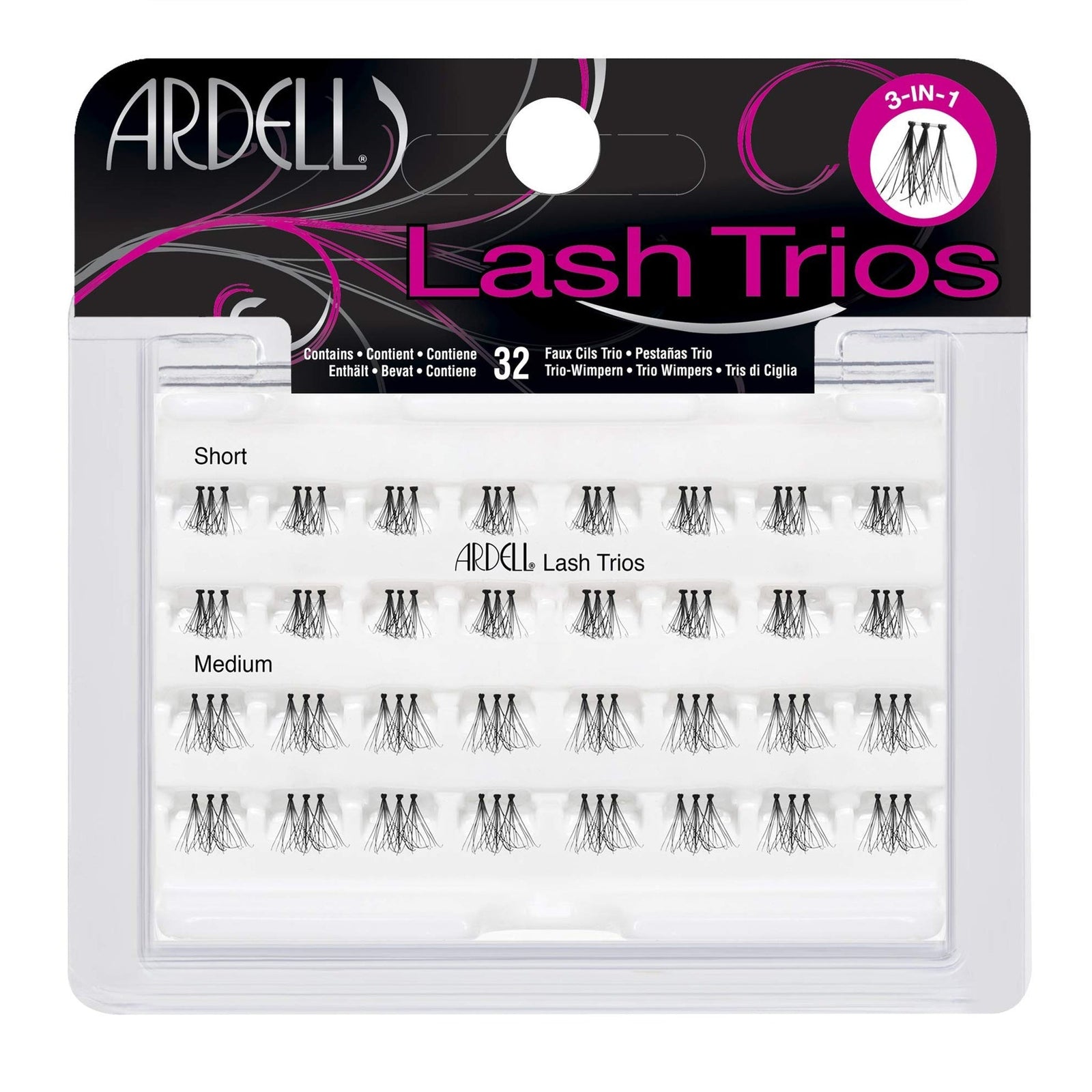 Ardell Lash Trios Short to Medium Black (32 ct)