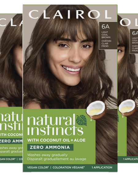 Clairol Natural Instincts Hair Dye Light Cool Brown (3 Pack)