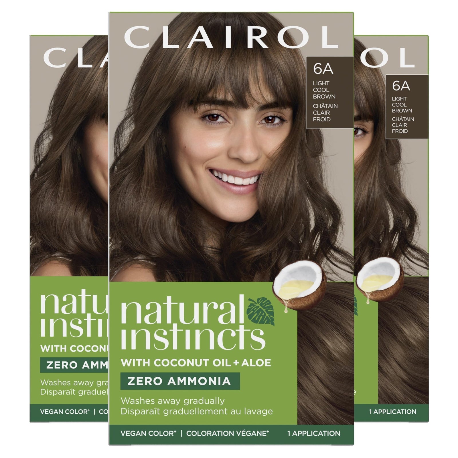 Clairol Natural Instincts Hair Dye Light Cool Brown (3 Pack)