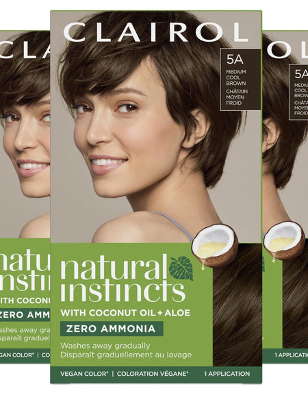 Clairol Natural Instincts Hair Dye Medium Cool Brown (3 Pack)