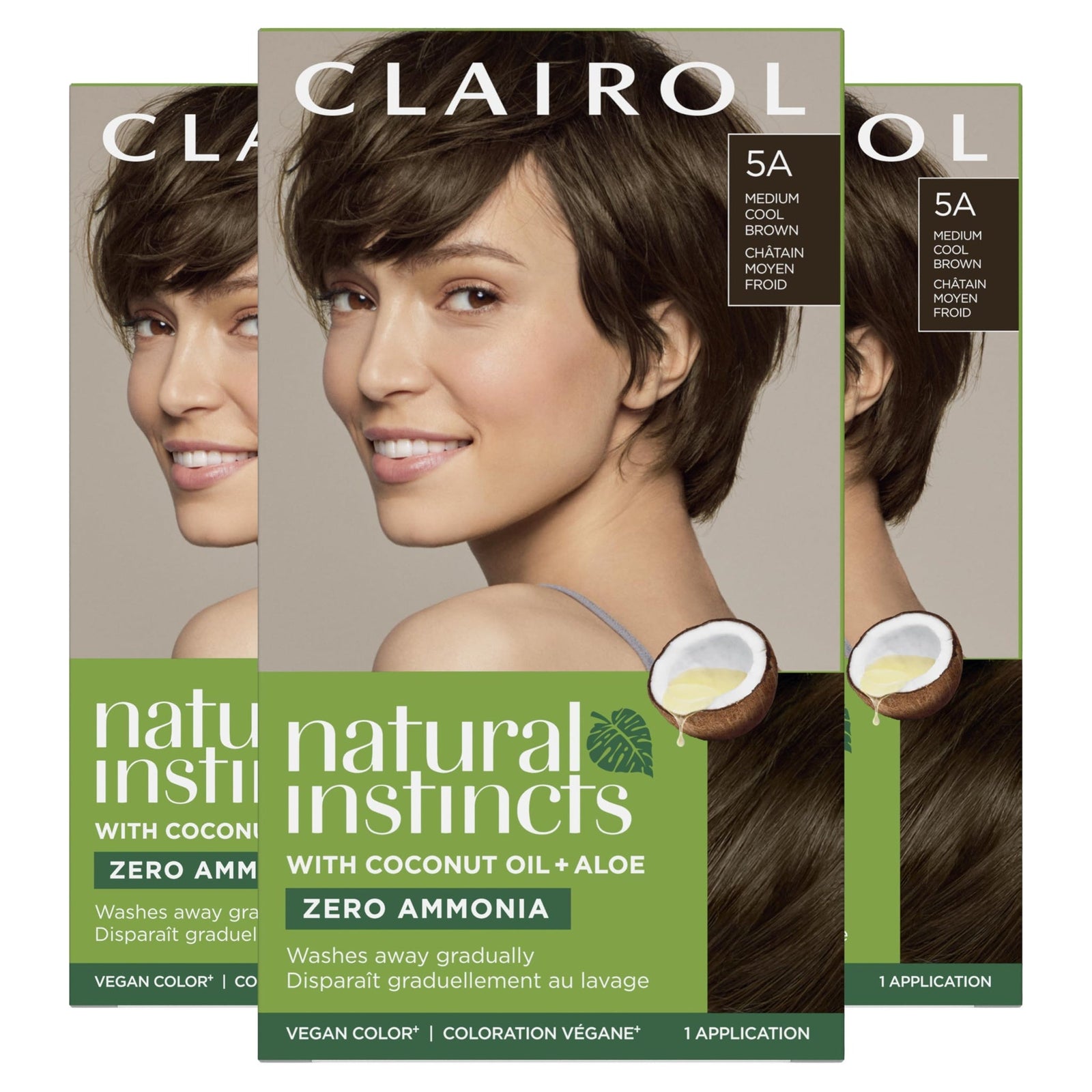 Clairol Natural Instincts Hair Dye Medium Cool Brown (3 Pack)