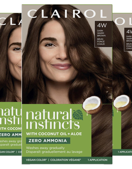 Clairol Natural Instincts Hair Dye Dark Warm Brown (3 Pack)