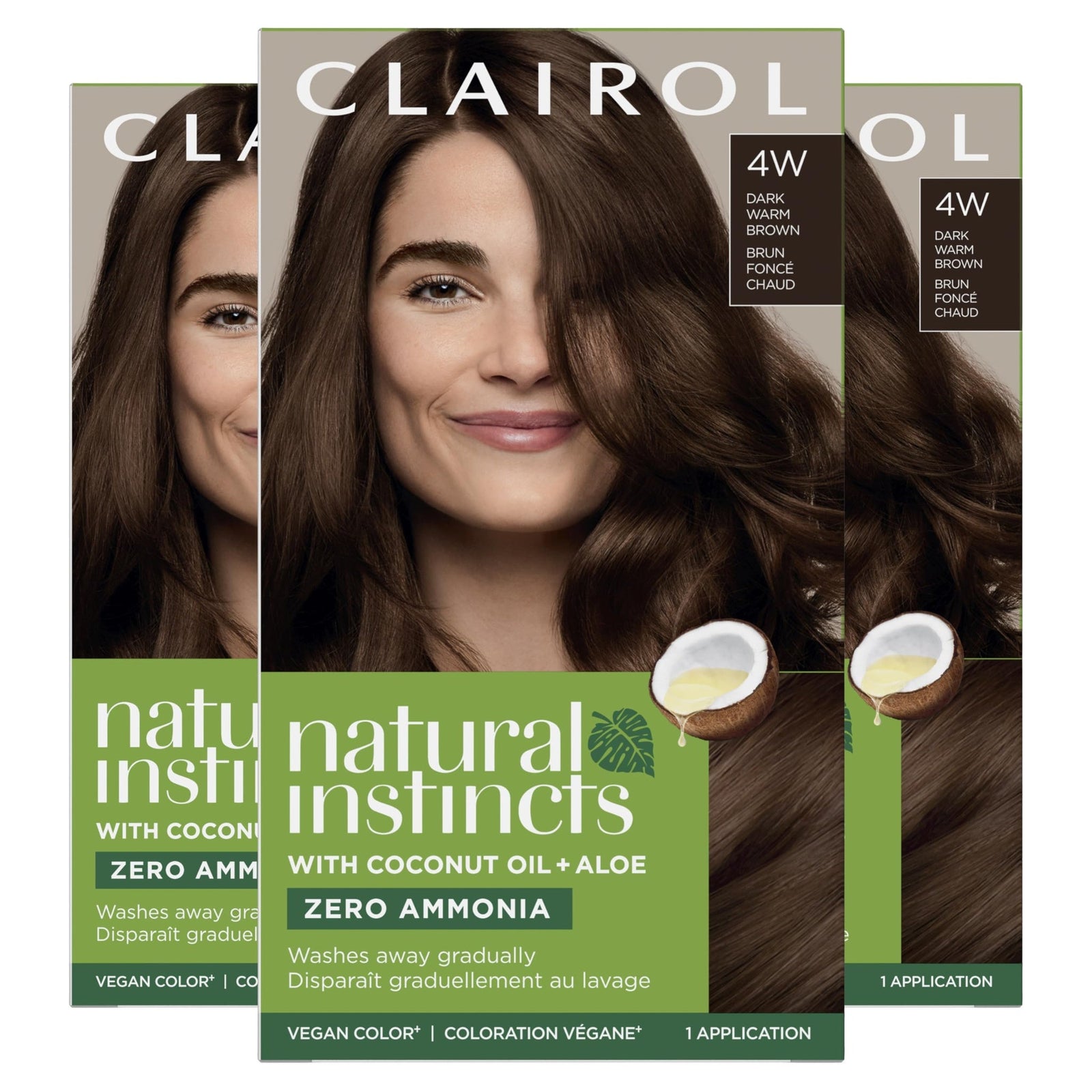 Clairol Natural Instincts Hair Dye Dark Warm Brown (3 Pack)