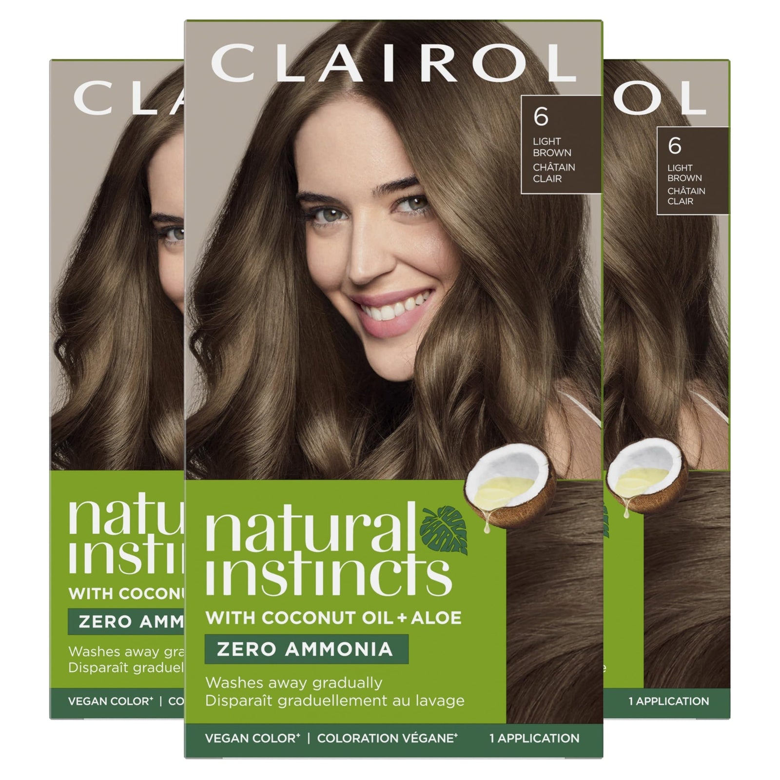 Clairol Natural Instincts Hair Dye Light Brown (3 Pack)