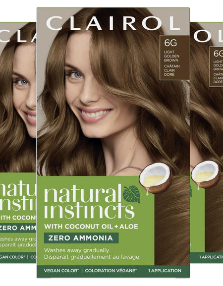 Clairol Natural Instincts Hair Dye Light Golden Brown (3 Pack)