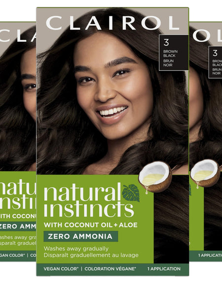 Clairol Natural Instincts Hair Dye Brown Black (3 Pack)