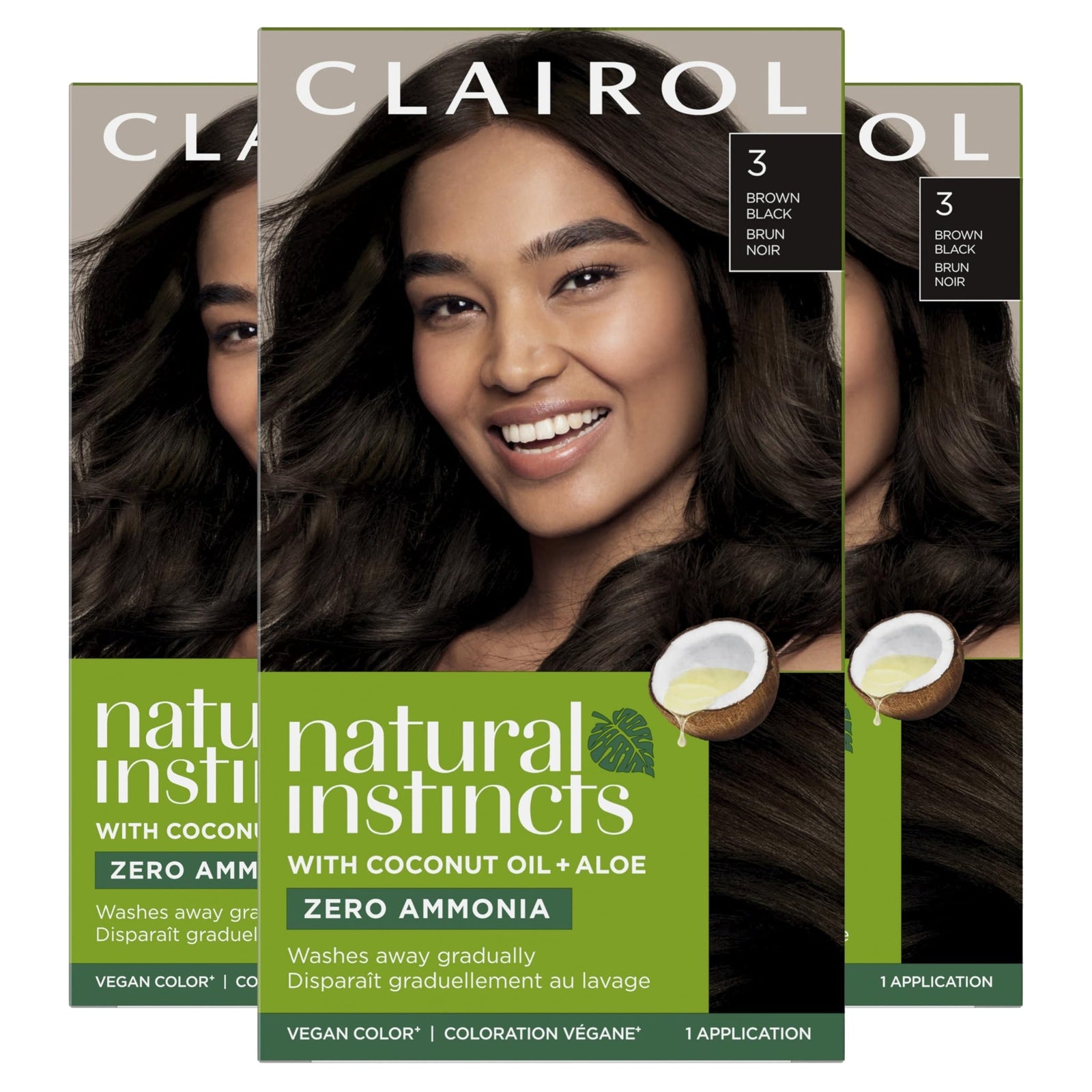 Clairol Natural Instincts Hair Dye Brown Black (3 Pack)