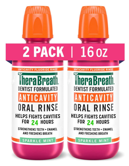TheraBreath Anticavity Mouthwash Sparkle Mint (16 oz, 2 Pack)