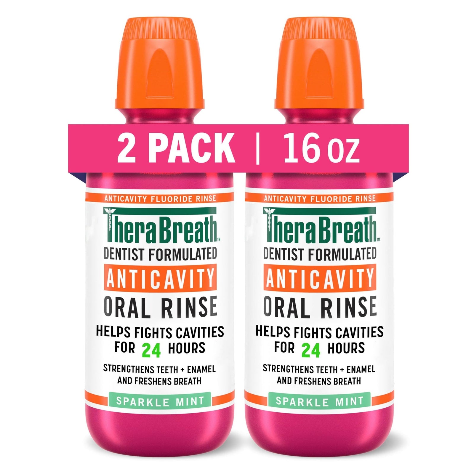 TheraBreath Anticavity Mouthwash Sparkle Mint (16 oz, 2 Pack)